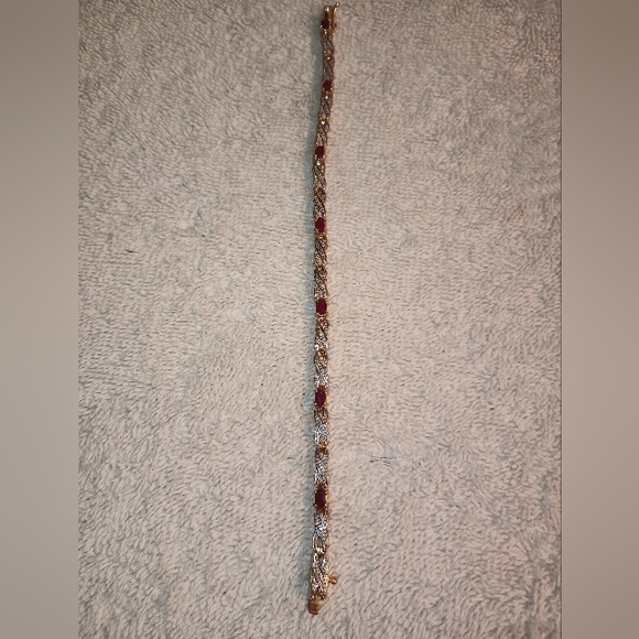 ESTATE  HAN from Thailand Natural Ruby &  Gold Vermeil over sterling silver 925 - Picture 3 of 4